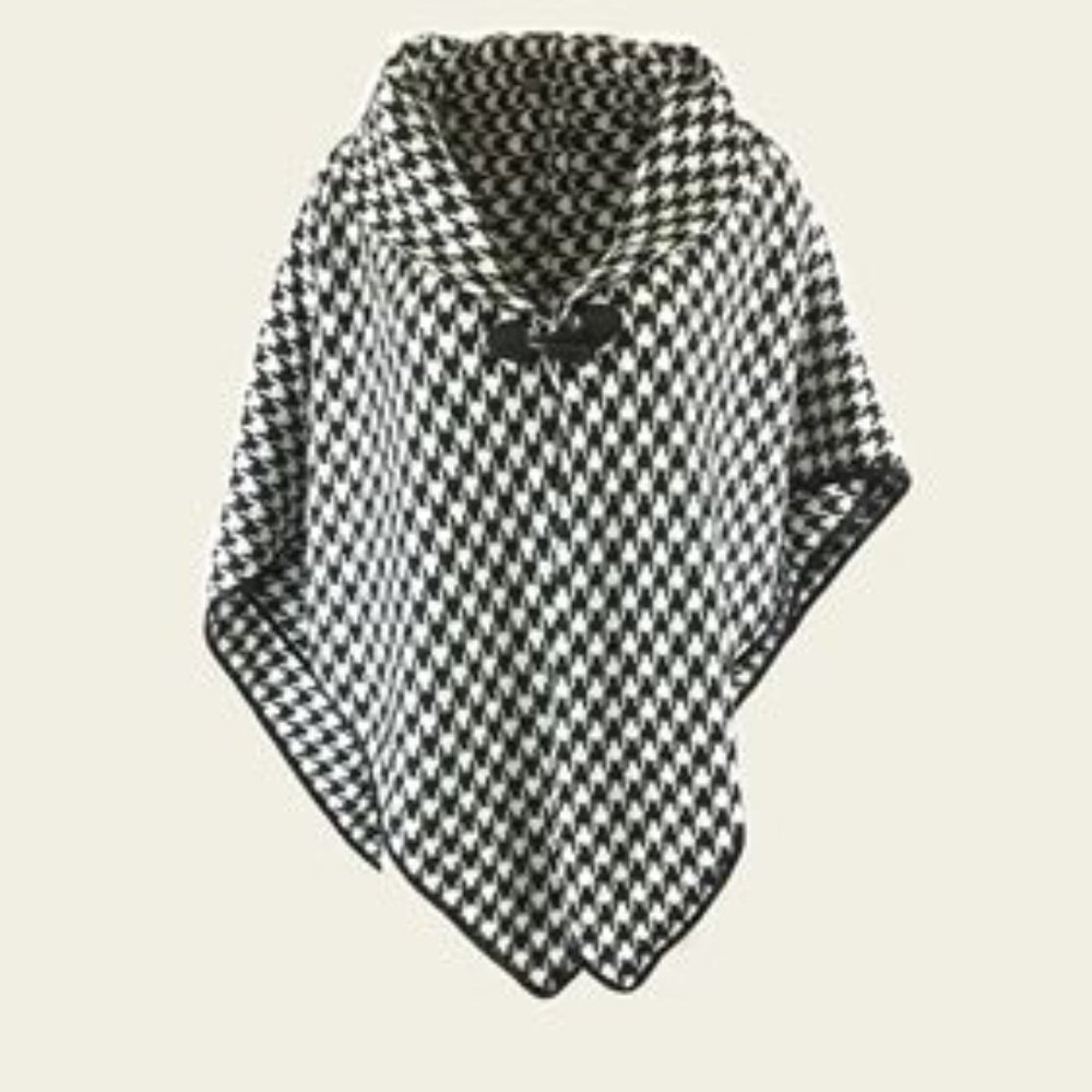 Houndstooth Check Cape